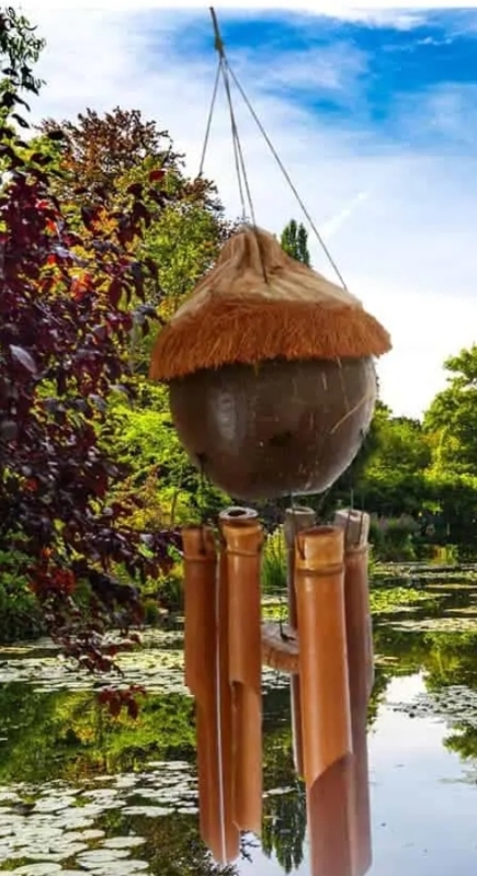 Handmade wooden wind chime